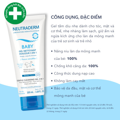 Gói 10ml - Gel Tắm Gội Cho Bé 3 Trong 1 NEUTRADERM BABY