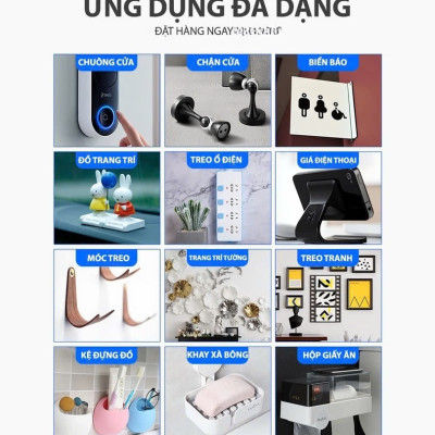 COMBO 10 MIẾNG Băng Keo 2 mặt dán siêu dính, siêu chắc, dùng dán đế Camera hành trình, dùng trong sinh hoạt gia đình 6x6cm
