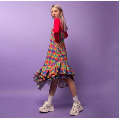 Áo Croptop Tay Dài Hồng TARTAN - T-TitTotTet Croptop / Pink
