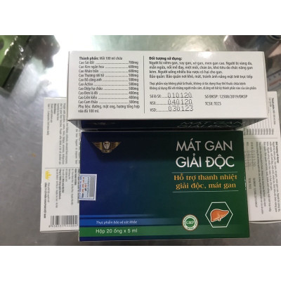 Siro Mát gan giải độc Vinh Thịnh Vượng VV, hộp 20 ống x 5ml