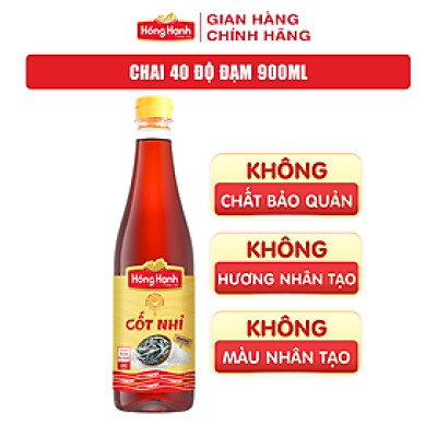 Nước mắm truyền thống Phú Quốc Hồng Hạnh Cốt Nhỉ 40 độ đạm dung tích 900ML - Chấm sống tuyệt ngon, vẹn tròn dưỡng chất