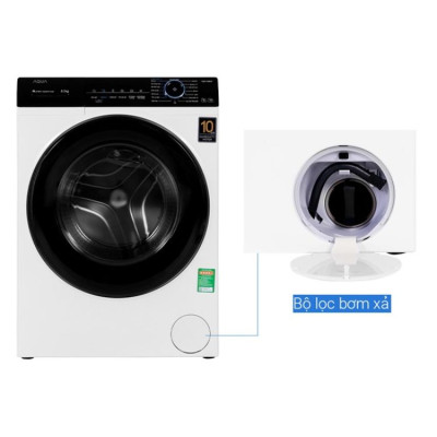 Máy giặt Aqua Inverter 8.0Kg AQD-A800F.W -  Hàng chính hãng - AQD-A800F W - Smart Dual Spray tự làm sạch mặt trong -  Truyền động gián tiếp (dây Curoa)cửa 