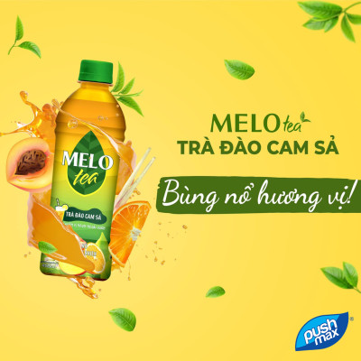 Thùng 24 Chai Trà Đào Cam Sả Melo Tea (455ml x 24 chai)