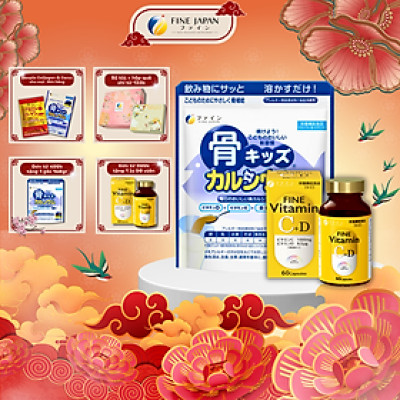 [CD & Canxi vị Sô-cô-la] Combo Viên uống dinh dưỡng FINE JAPAN ngừa suy nhược cơ thể cho mẹ&phát triển chiều cao cho bé