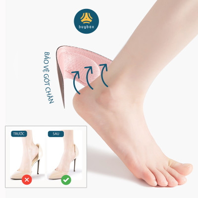 Bộ 2 cặp lót giày 4D bảo vệ gót chân và chống tuột gót giày (loại vuông) - buybox - BBPK53