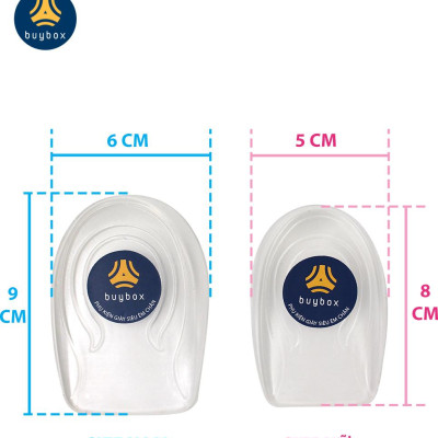 Lót độn đế silicon nguyên khối trong suốt tăng 1cm, 2cm, 3cm chiều cao - buybox - BBPK47