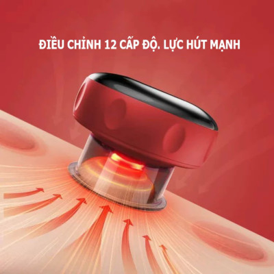 Máy Giác Hơi Cạo Gió Điện Cầm Tay Nhật Bản: Massage 6 Chế Độ, Giảm Đau Nhanh Chóng, ĐÈN TRANG TRÍ