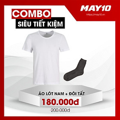 COMBO SIÊU TIẾT KIỆM ÁO LÓT CÓ TAY NAM MAY 10 + TẤT CỔ CAO NAM MAY 10 (ÁO+TẤT GIAO MÀU NGẪU NHIÊN)