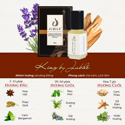King by Jubilé - Tinh dầu nước hoa Pháp Nam Minisize Dạng lăn 3ml Thơm Lâu, Sang Trọng, Quyến Rũ