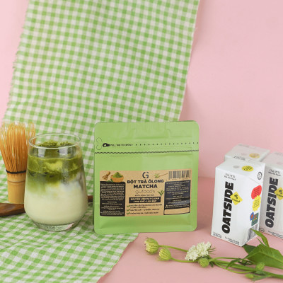 Bột Matcha trà Ôlong GUfoods (túi 50g) - Pha chế Barista, Giàu EGCG và chất chống oxy hóa, Vị umami tự nhiên, Eat clean, Healthy, Làm đẹp