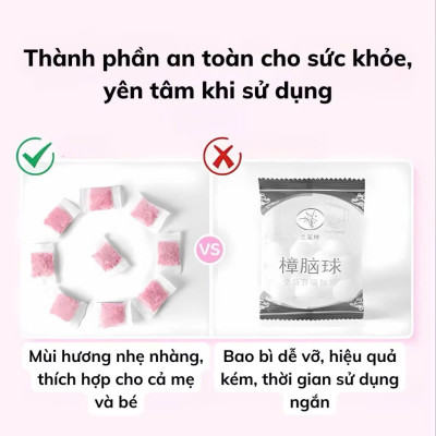Set 3 Gói 3 Màu Thơm Hút Ẩm Long Não, Chống Ẩm Mốc, Đuổi Côn Trùng Tủ Quần Áo, Tủ Giày (Bịch 48 Túi) - HÀNG CHÍNH HÃNG MINIIN