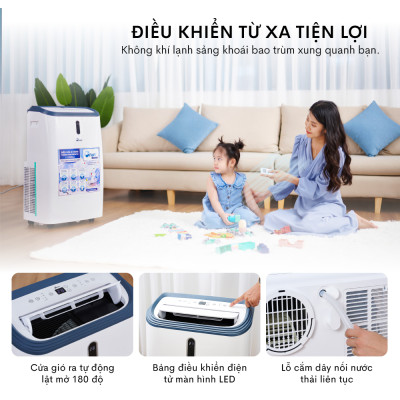 Máy lạnh di động 12.000 BTU FujiE, điều hòa di động mini thông minh điều khiển qua App không cần lắp đặt - Hàng chính hãng