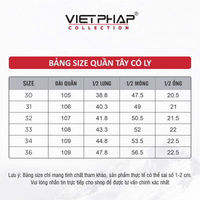 Quần Tây Nam VIỆT PHÁP Form Classic Có Ly Chất liệu Cao Cấp Chống Nhăn, Độ Bền Cao 2028