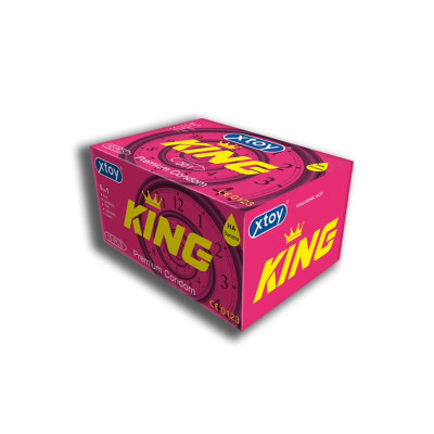 Bao cao su XTOY King 5in1, kéo dài thời gian quan hệ, gân gai, nhiều gel bôi trơn - Hộp 10 bcs