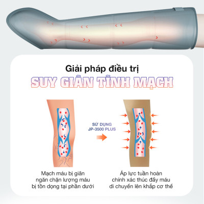 Máy nén ép trị liệu suy giãn tĩnh mạch OKACHI JP-3500 Plus (Pin sạc)