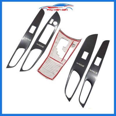 Ốp nội thất Vios 2019-2020-2021-2022 vân Cacbon 7 chi tiết bảo vệ chống trầy xước và làm đẹp xe