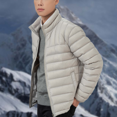 Áo khoác lông vũ Beige chất liệu cao cấp mềm mịn chống thấm nước chống bám bẩn siêu nhẹ giữ nhiệt  ALIGRO ALGALV.19