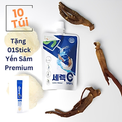 10 Túi Nước uống yến sâm Hàn Quốc, Tặng 01stick Yến Sâm Premium, bổ dưỡng, tốt cho sức khỏe, nhất là những người chơi thể thao, 120ml/túi