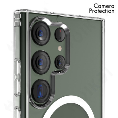 ốp lưng magnetic cho Samsung Galaxy S23 Ultra / S23 Plus / S23 5G hiệu HOTCASE Ultra Crystal Clear - thiết kế trong suốt, chống sốc chống va đập - Phân phối hotphukien