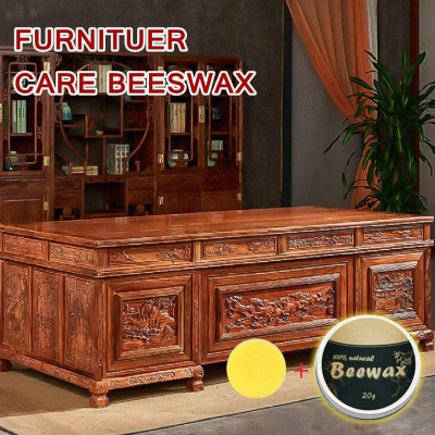 Sáp ong Beewax vệ sinh đánh bóng đồ gỗ nội thất chống thấm thành phần tự nhiên 103gr tặng kèm 2 khăn vải 