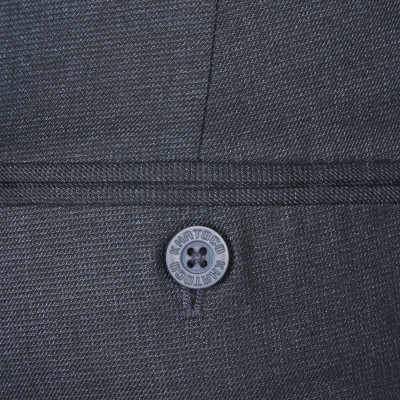 Quần tây nam không ply ống xuông vân xám đen Khatoco Q1M528R0-INMA054-2407-0