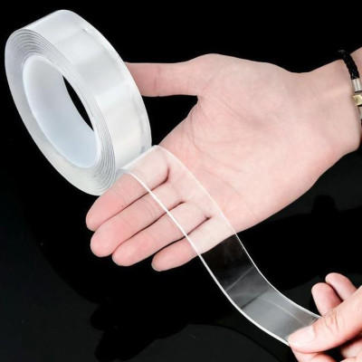 Băng Keo Nano 2 Mặt Trong Suốt Dài 5 Mét Siêu Dính, Có Thể Tái Sử Dụng, Độ dàn hồi cao - HENRYSA