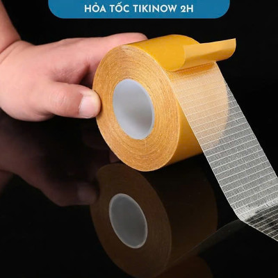 10mm*10m COMBO 2 CUỘN Keo 2 Mặt Sợi Thủy Tinh Cường Lực Dán Thảm Trải Sàn, Keo Chống Nước, Không Để Vết Keo