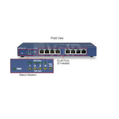 Bộ Chia Mạng 8 Cổng Switch Netgear FS108P 5 Port Fast Ethernet Unmanaged with 4 Port PoE - Hãng Chính Hãng