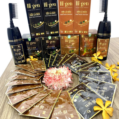 Dầu Gội Phủ Bạc, Gội là đen Hi-gen gói 25ml (Hộp 10 gói)