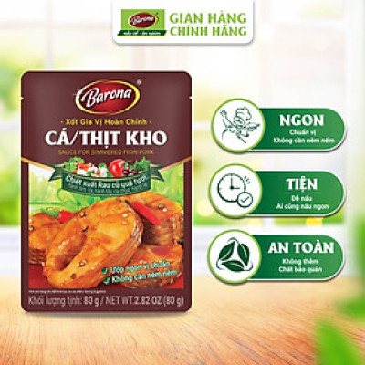 Xốt Gia Vị Hoàn Chỉnh Barona Cá/Thịt Kho 80g