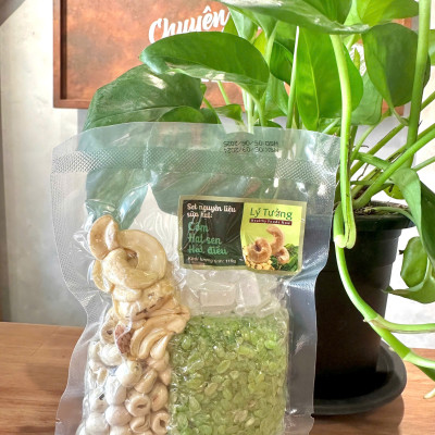 Set nguyên liệu sữa hạt: Cốm - Hạt sen - Hạt điều 115g