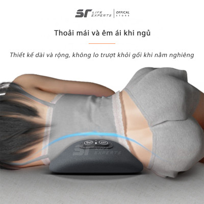 Gối Kê Lưng Massage Túi Khí Kéo Dãn,Tích Hợp Chườm Nóng Công Thái Học, Giảm Đau Cột Sống - Sairui