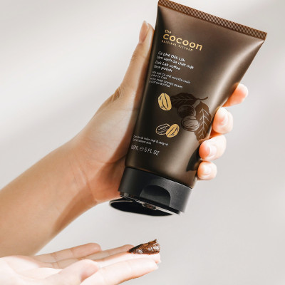 Bộ 3 Cà phê Đắk Lắk tẩy da chết Cocoon: Cơ thể 200ml + Da mặt 150ml + Son môi 5g