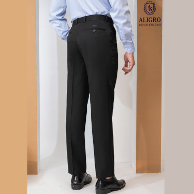 Quần Âu Nam ALIGRO 1 ly màu đen Chuẩn Form , Tôn Dáng, Chất Liệu Cotton Cao Cấp ALGL1008