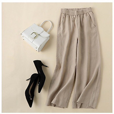 Quần nữ form suông dài nhẹ nhàng, được thiết kế bo cạp chun vô cùng thoải mái dễ mặc qd08