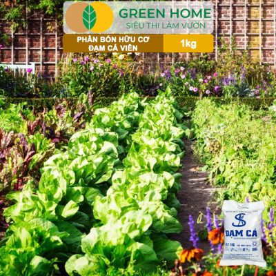 Phân Đạm Cá Greenhome, Bao 1kg, Viên Nén, Hữu Cơ Vi Sinh Bón Rau, Quả
