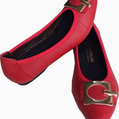 Giày búp bê nữ mũi nhọn da bò cao cấp  Trường Hải BB229