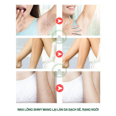 Sáp wax triệt lông shiny An Lành tặng kèm 40 giấy và que wax, sáp wax lông shiny ,wax lông Tẩy Lông
