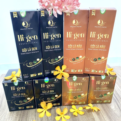 Dầu Gội Phủ Bạc, Gội là đen Hi-gen gói 25ml (Hộp 10 gói)