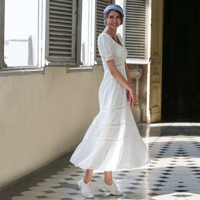 Đầm Maxi Trắng Đầm Maxi Đi Biển Thời trang thiết kế Hity DRE119 (Trắng Kim Cương)