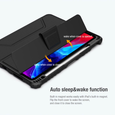 Bao da dành cho iPad iPro 11 (2021) M1 hàng chính hãng Nillkin Bumper Leather có nắp bảo vệ camera