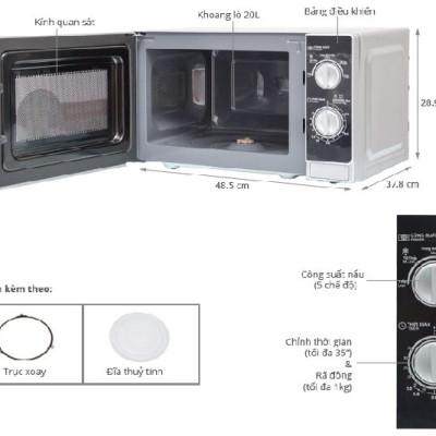 Lò Vi Sóng Sharp R-202VN-S (20L) - Bạc - Hàng chính hãng