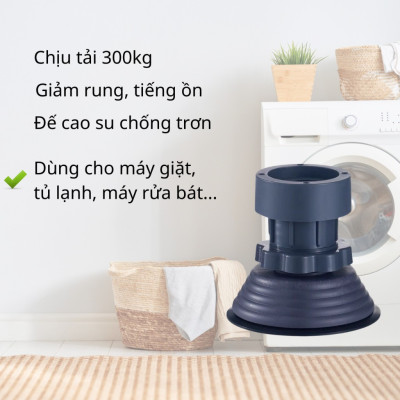 (LOẠI 1) Bộ 4 chân chống rung cho máy giặt, tủ lạnh - Chân kê tăng giảm chiều cao, đế cao su chống rung, chống trượt - Hàng chính hãng dododios