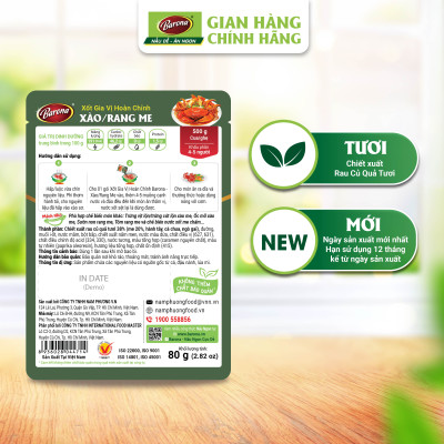 Combo 1 hộp (20 gói) Gia Vị Xào/Rang Me Barona 80g ướp ngon chuẩn vị không cần nêm nếm