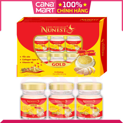 [Hộp 6 lọ x 70ml] Yến sào cao cấp Nunest Gold bồi bổ sức khỏe 15%