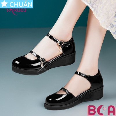 Giày quai hậu cho bé gái 3 phân KRO03 ROSATA tại BCASHOP đế xuồng, mũi tròn, êm ái giúp con thoải mái học tập, vui chơi