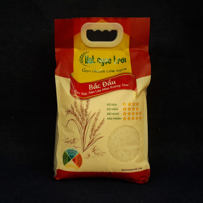 Đặc sản An Giang - Gạo Hạt Ngọc Trời Bắc Đẩu Túi 5kg - Gạo Đặc Sản Lúa Mùa Ruộng Tôm - OCOP 4 Sao