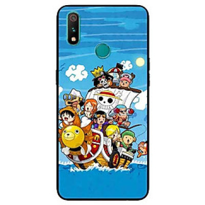 Ốp Lưng in cho Realme 3 Mẫu Hải Tặc Mũ Rơm Nền Xanh - Hàng Chính Hãng