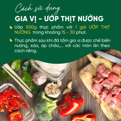 Gói Bột Ướp Thịt Nướng, Vị Cay The Thơm Mùi Hạt Màng Tang 10G Cicook