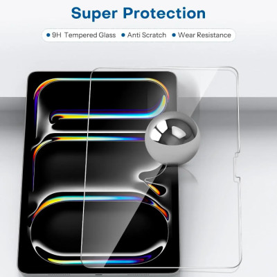 Miếng dán màn hình kính cường lực cho iPad Pro 13 inch M4 2024 , iPad Pro 11 inch M4 2024 , iPad A16 , Air 11 2025 , Air 13 2025 hiệu Pro Glass (mỏng 0.2 mm, vát cạnh 2.5D, chống trầy, chống va đập - hàng nhập khẩu